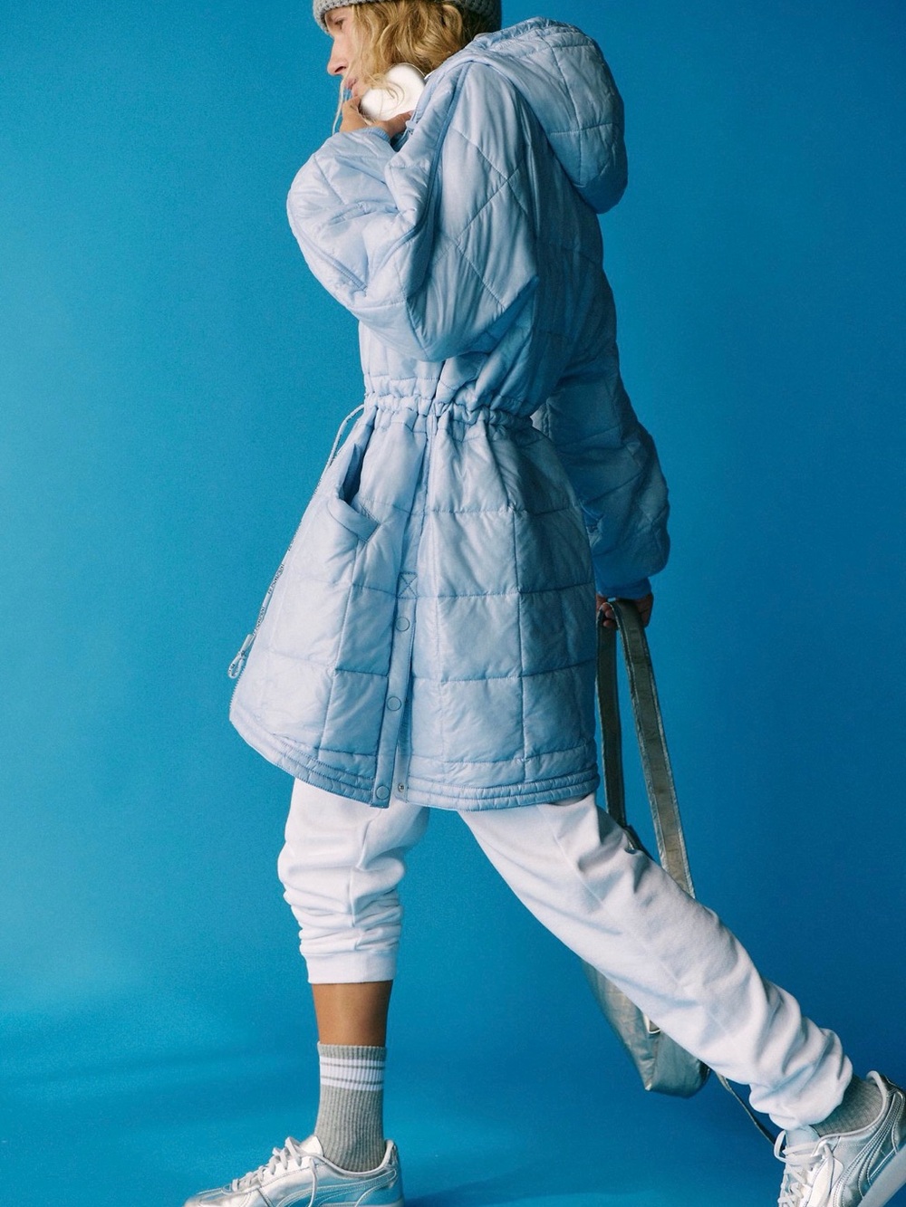 FP Movement Free People Packable Puffer Coat Jacket Blue Size S Oversized